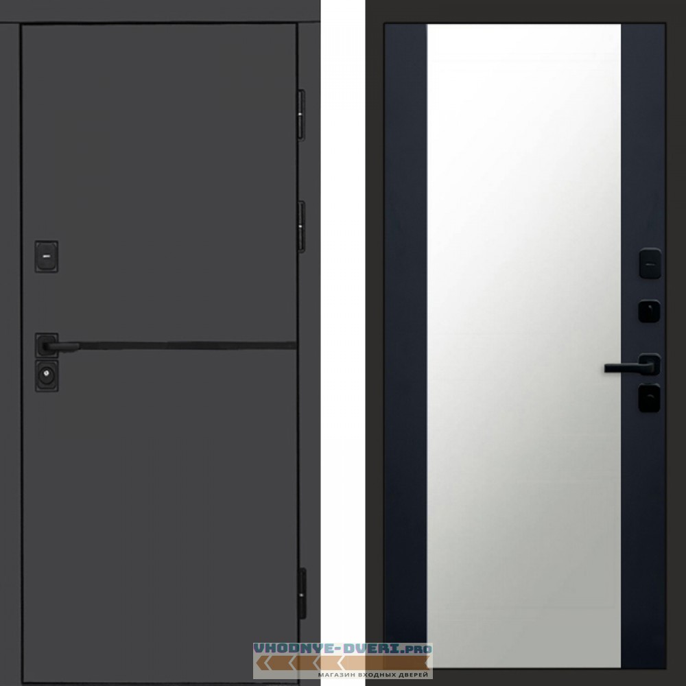 Дверь Termo Door Тренд Графит Зеркало 27 Черный кварц + тонировка